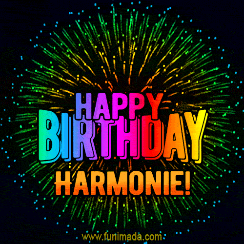 New Bursting with Colors Happy Birthday Harmonie GIF and Video with Music