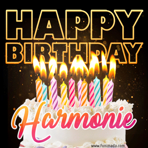 Harmonie - Animated Happy Birthday Cake GIF Image for WhatsApp