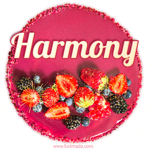 Happy Birthday Cake with Name Harmony - Free Download