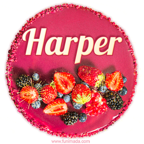 Happy Birthday Cake with Name Harper - Free Download
