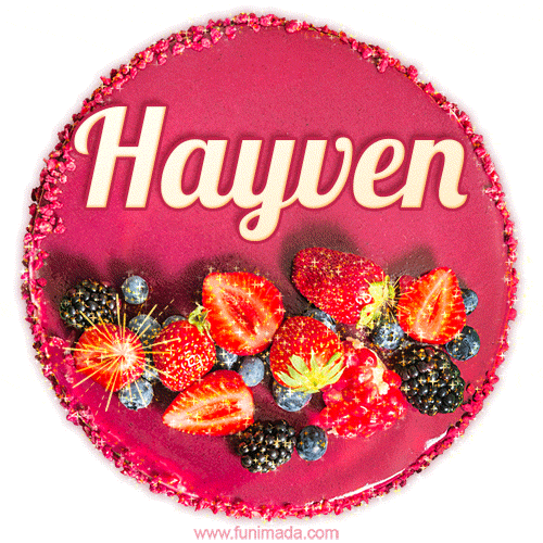 Happy Birthday Cake with Name Hayven - Free Download