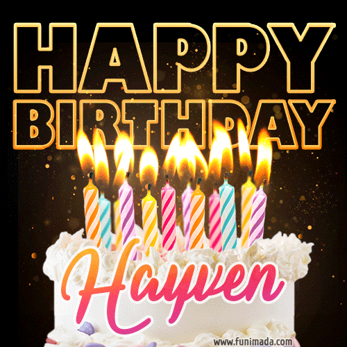 Hayven - Animated Happy Birthday Cake GIF Image for WhatsApp