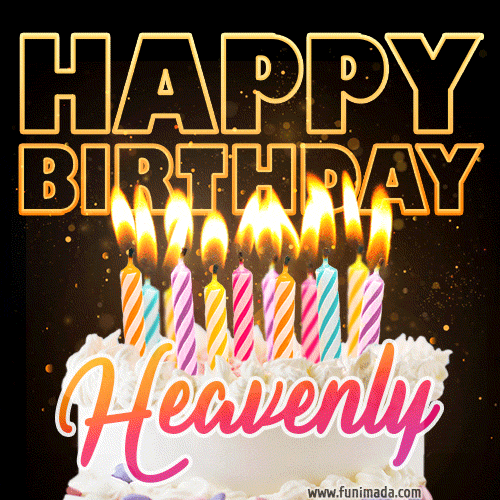 Heavenly - Animated Happy Birthday Cake GIF Image for WhatsApp