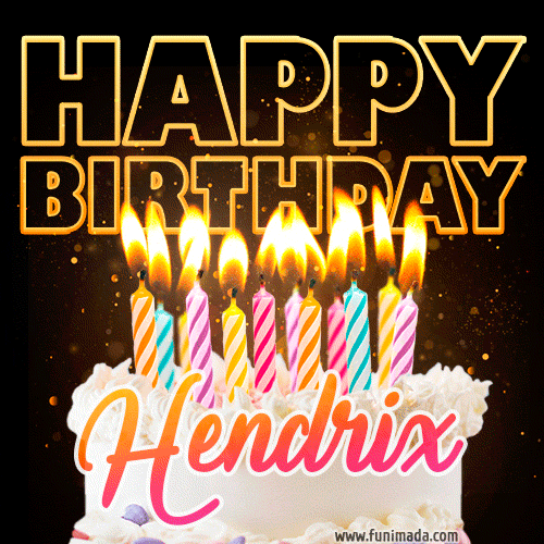 Hendrix - Animated Happy Birthday Cake GIF for WhatsApp