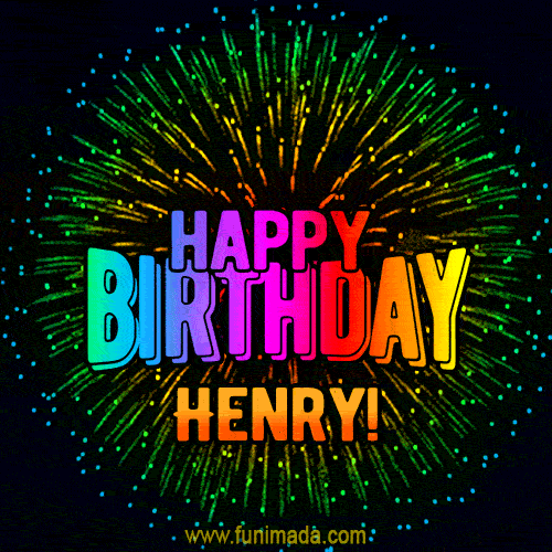 New Bursting with Colors Happy Birthday Henry GIF and Video with Music