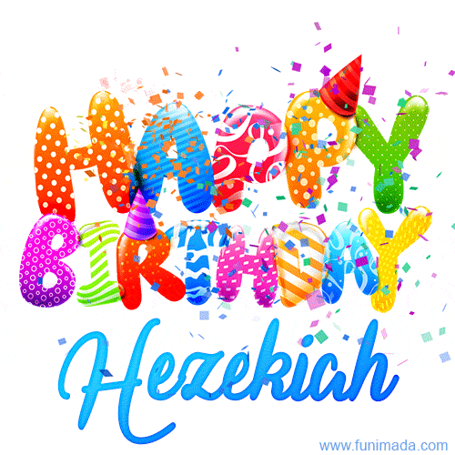 Happy Birthday Hezekiah - Creative Personalized GIF With Name