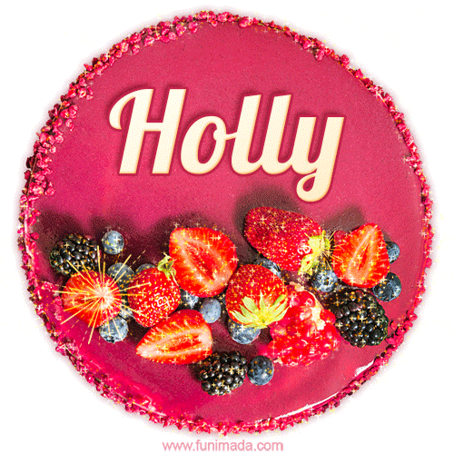 Happy Birthday Cake with Name Holly - Free Download