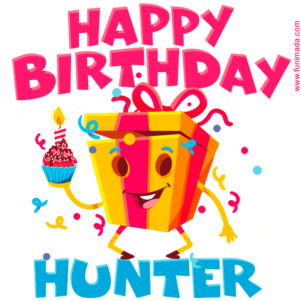 Happy Birthday Hunter - Creative Personalized GIF With Name