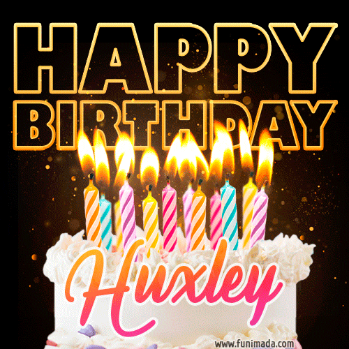 Huxley - Animated Happy Birthday Cake GIF for WhatsApp