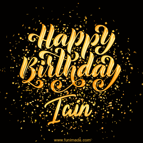 Happy Birthday Card for Iain - Download GIF and Send for Free
