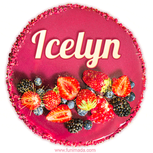 Happy Birthday Cake with Name Icelyn - Free Download