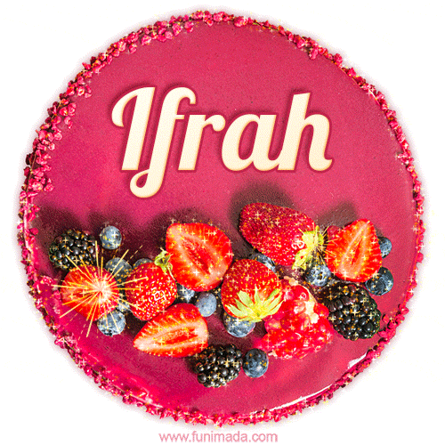 Happy Birthday Cake with Name Ifrah - Free Download