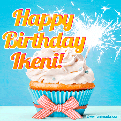 Happy Birthday, Ikeni! Elegant cupcake with a sparkler.