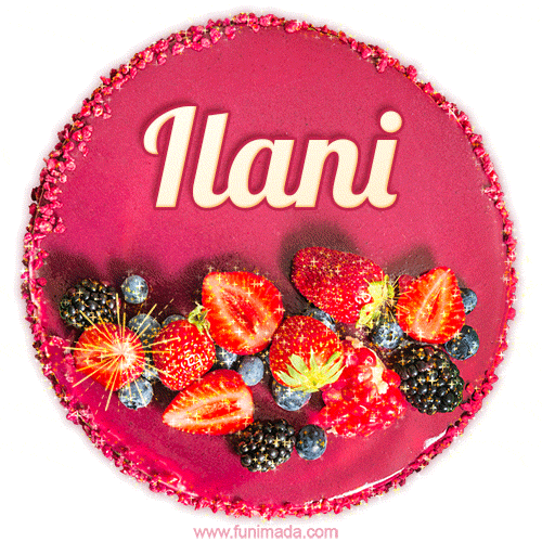 Happy Birthday Cake with Name Ilani - Free Download