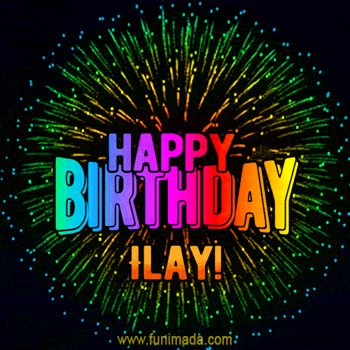 New Bursting with Colors Happy Birthday Ilay GIF and Video with Music