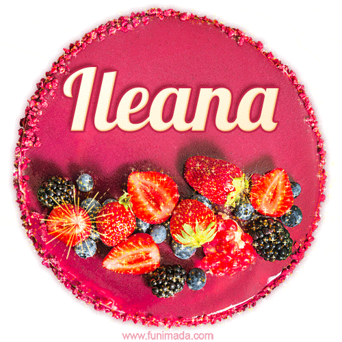 Happy Birthday Cake with Name Ileana - Free Download