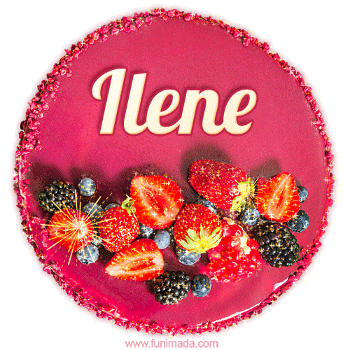 Happy Birthday Cake with Name Ilene - Free Download