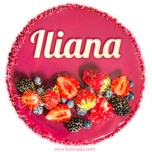 Happy Birthday Cake with Name Iliana - Free Download