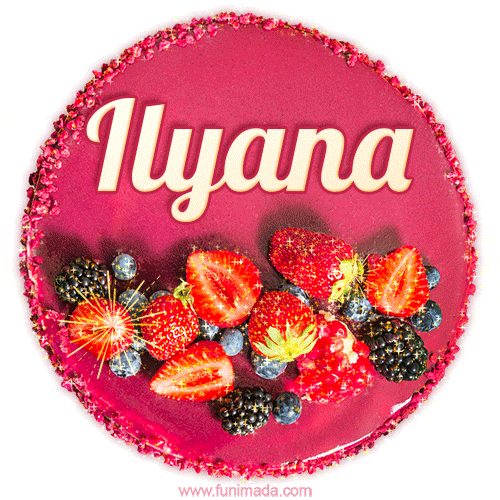 Happy Birthday Cake with Name Ilyana - Free Download