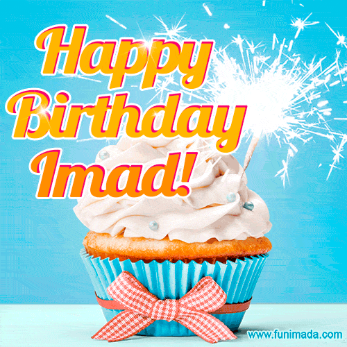 Happy Birthday, Imad! Elegant cupcake with a sparkler.