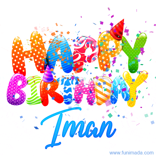 Happy Birthday Iman - Creative Personalized GIF With Name