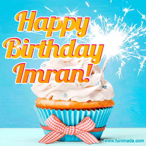 Happy Birthday, Imran! Elegant cupcake with a sparkler.