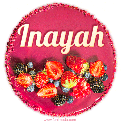 Happy Birthday Cake with Name Inayah - Free Download