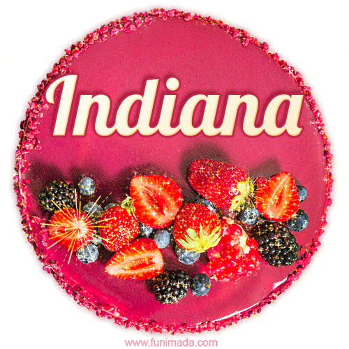 Happy Birthday Cake with Name Indiana - Free Download