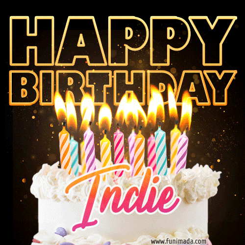 Indie - Animated Happy Birthday Cake GIF Image for WhatsApp