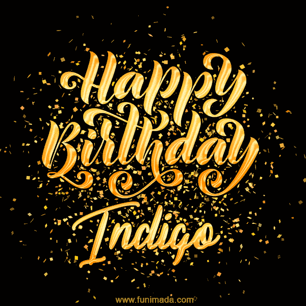Happy Birthday Card for Indigo - Download GIF and Send for Free