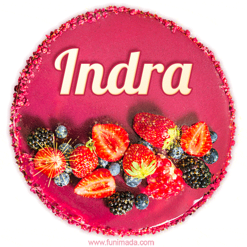 Happy Birthday Cake with Name Indra - Free Download