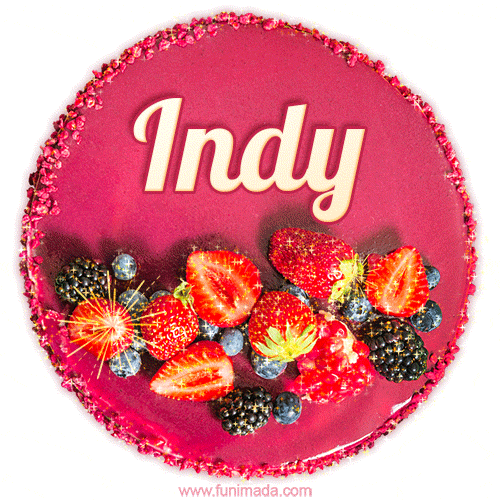 Happy Birthday Cake with Name Indy - Free Download