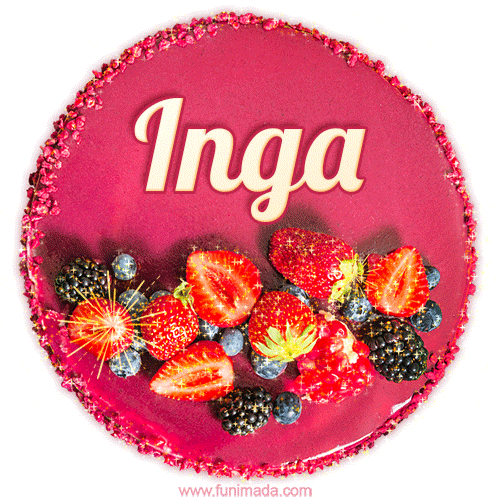 Happy Birthday Cake with Name Inga - Free Download