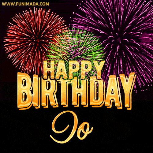 Wishing You A Happy Birthday, Io! Best fireworks GIF animated greeting card.