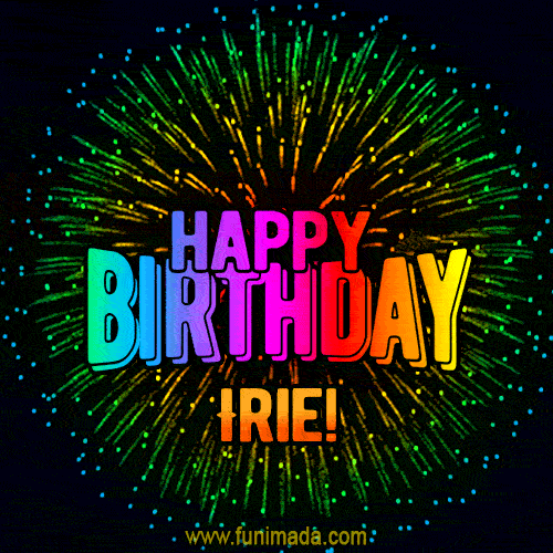 New Bursting with Colors Happy Birthday Irie GIF and Video with Music