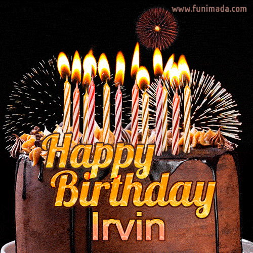 Chocolate Happy Birthday Cake for Irvin (GIF)