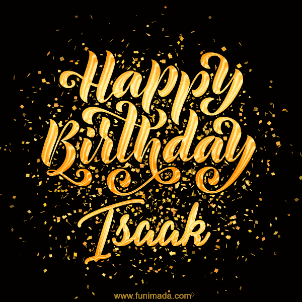 Happy Birthday Card for Isaak - Download GIF and Send for Free