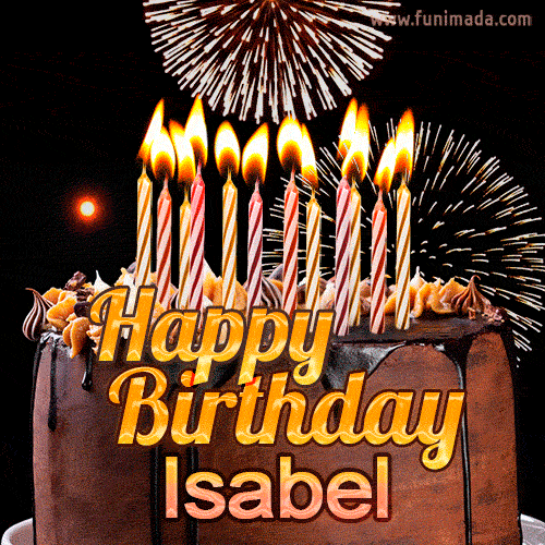 Chocolate Happy Birthday Cake for Isabel (GIF)