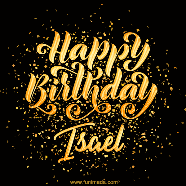Happy Birthday Card for Isael - Download GIF and Send for Free