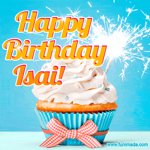 Happy Birthday, Isai! Elegant cupcake with a sparkler.