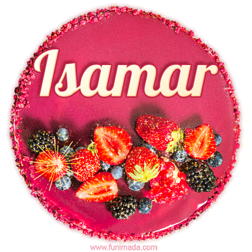 Happy Birthday Cake with Name Isamar - Free Download