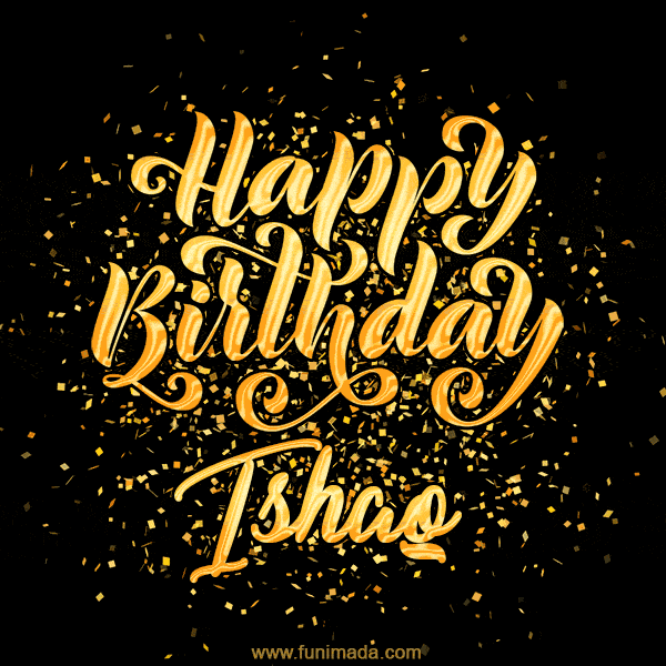 Happy Birthday Card for Ishaq - Download GIF and Send for Free
