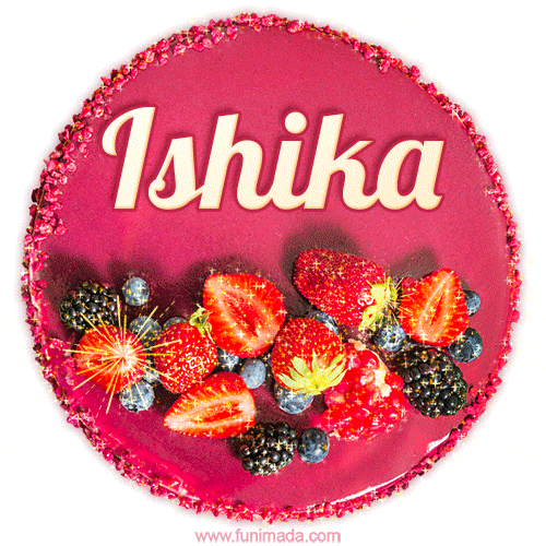 Happy Birthday Cake with Name Ishika - Free Download