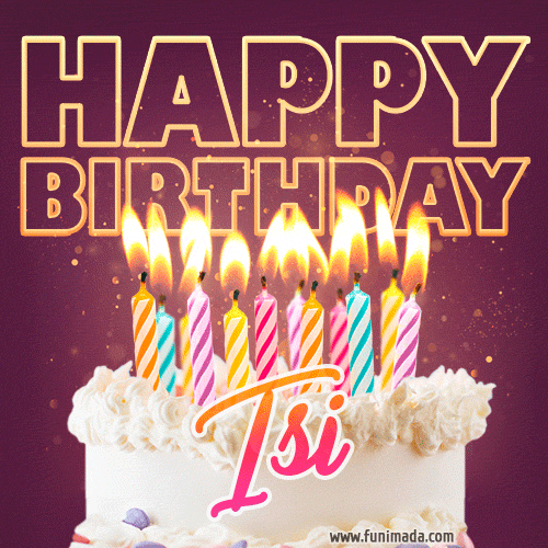 Isi - Animated Happy Birthday Cake GIF Image for WhatsApp