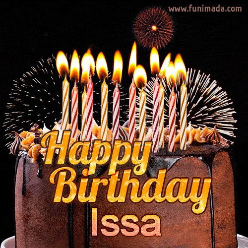 Chocolate Happy Birthday Cake for Issa (GIF)