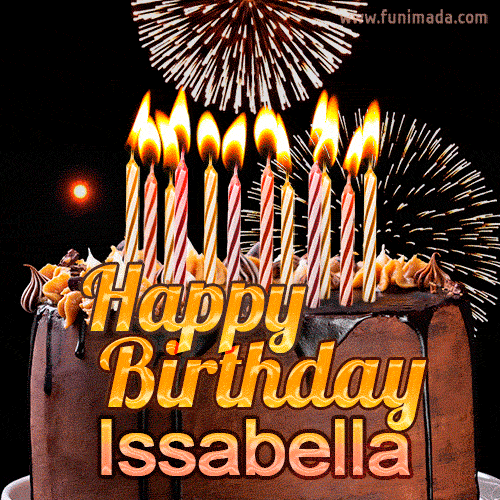 Chocolate Happy Birthday Cake for Issabella (GIF)