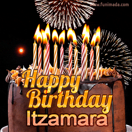 Chocolate Happy Birthday Cake for Itzamara (GIF)