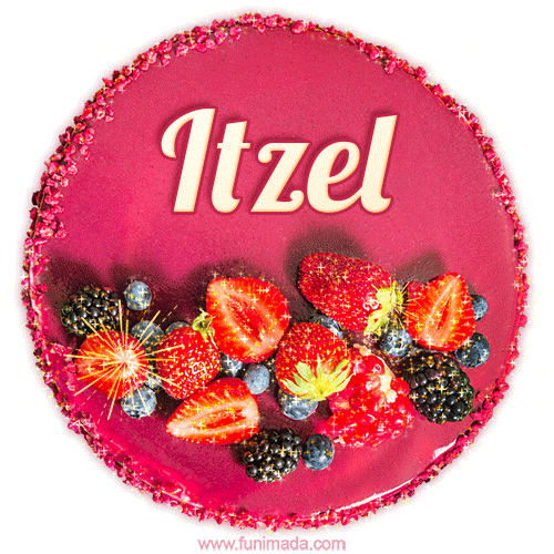 Happy Birthday Cake with Name Itzel - Free Download