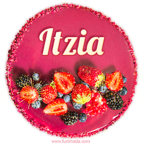 Happy Birthday Cake with Name Itzia - Free Download