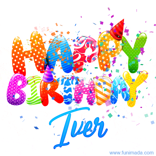 Happy Birthday Iver - Creative Personalized GIF With Name
